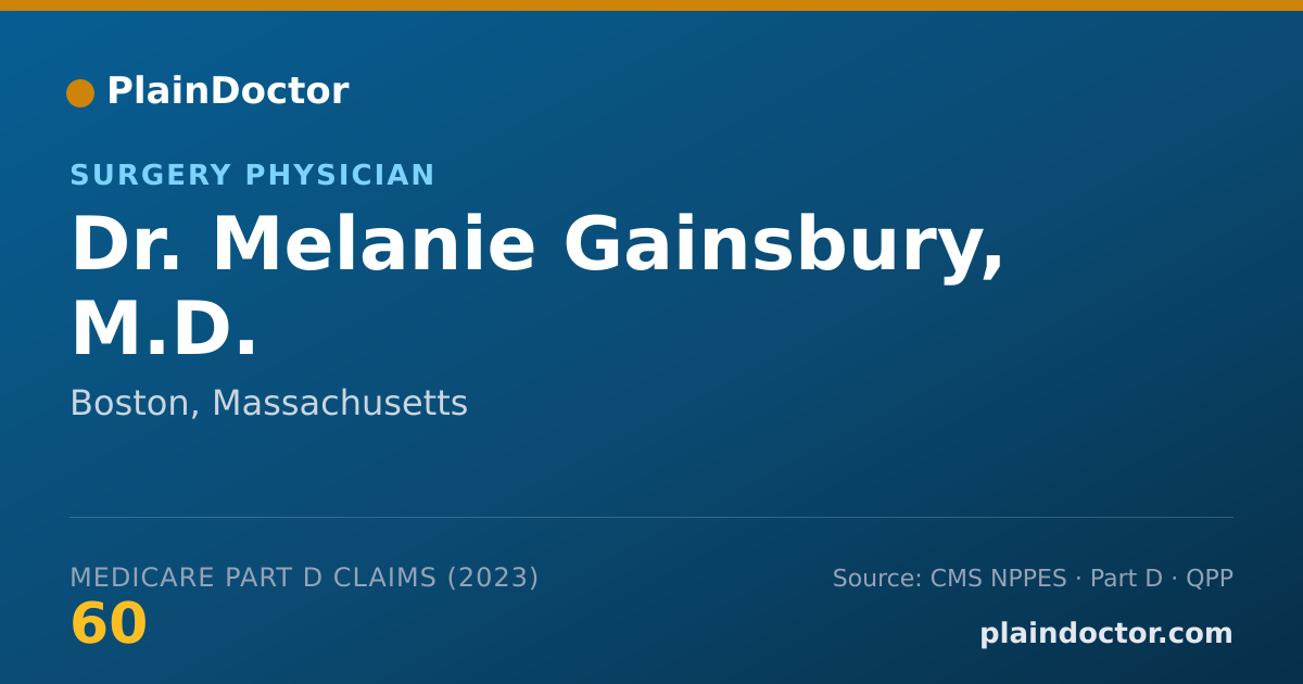 Shareable card for Melanie Gainsbury, M.D. - Surgery Physician, Boston, MA