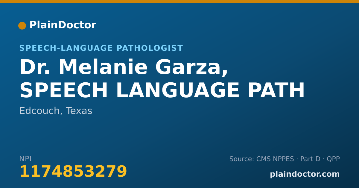 Shareable card for Melanie Garza, SPEECH LANGUAGE PATH - Speech-Language Pathologist, Edcouch, TX