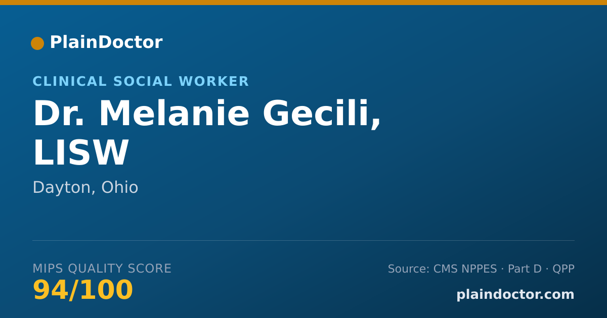 Shareable card for Melanie Gecili, LISW - Clinical Social Worker, Dayton, OH