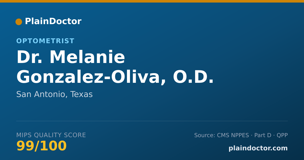 Shareable card for Melanie Gonzalez-Oliva, O.D. - Optometrist, San Antonio, TX