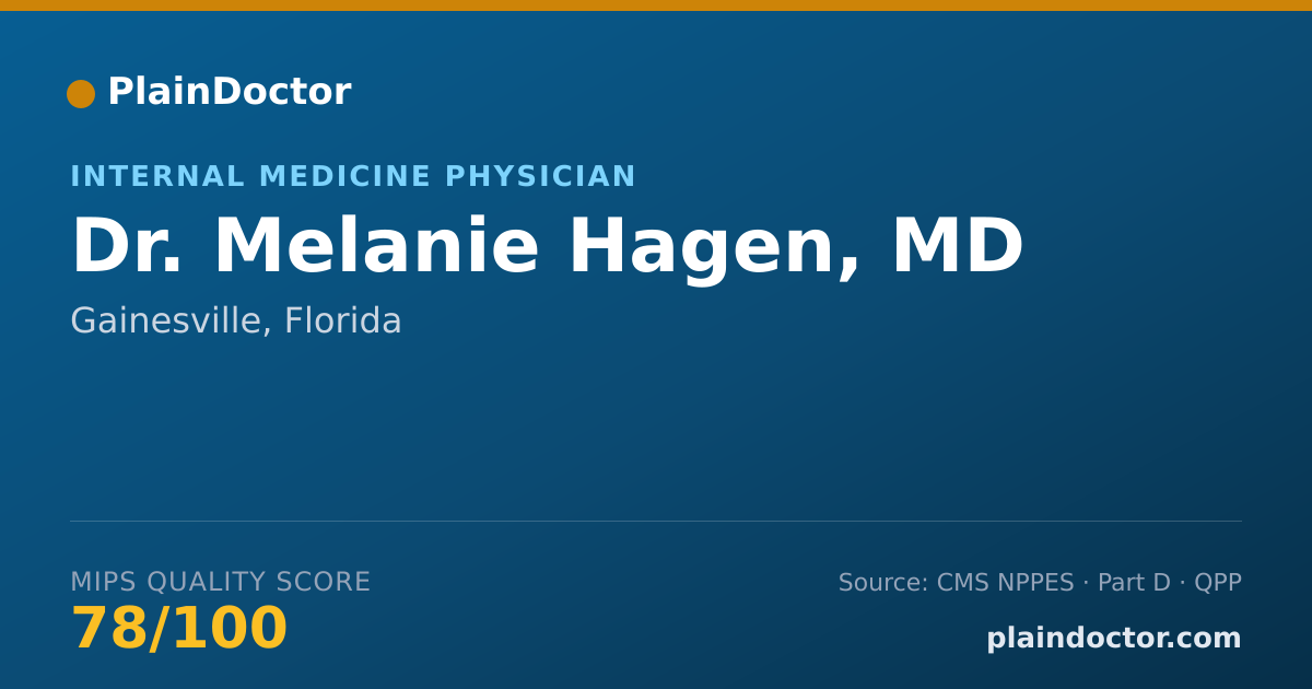 Shareable card for Melanie Hagen, MD - Internal Medicine Physician, Gainesville, FL
