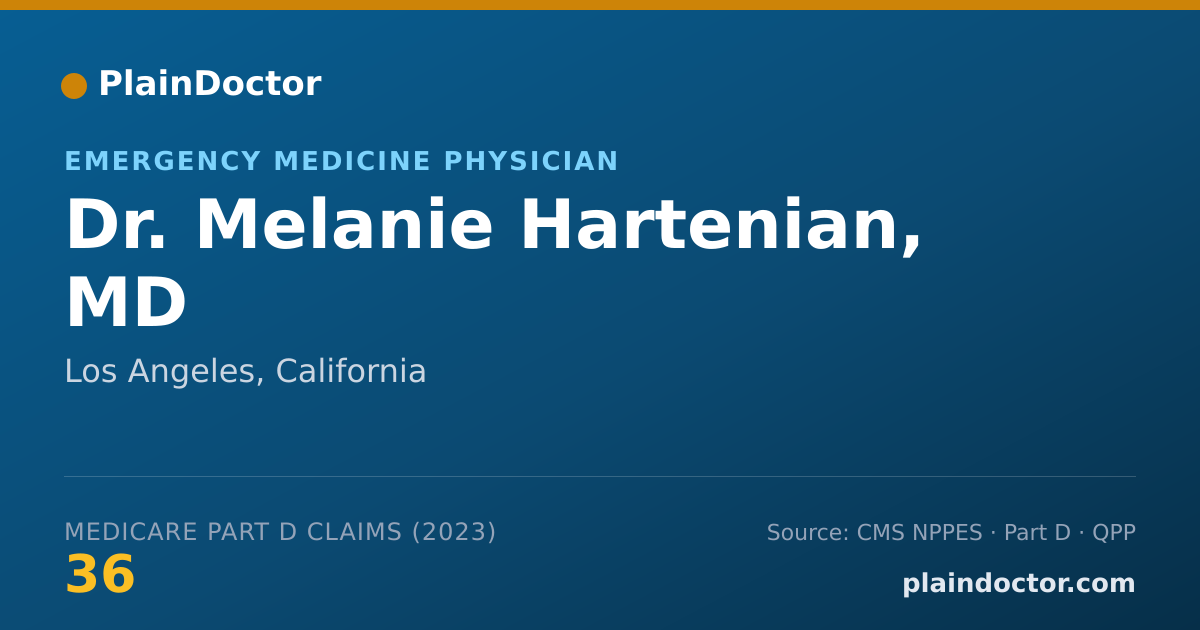 Shareable card for Melanie Hartenian, MD - Emergency Medicine Physician, Los Angeles, CA
