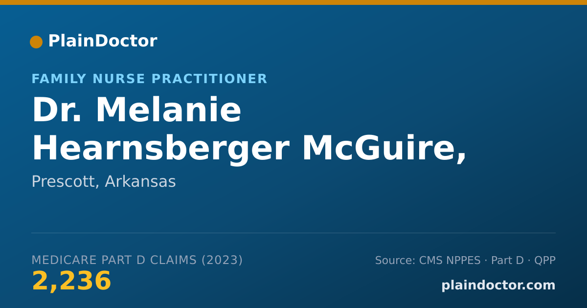 Shareable card for Melanie Hearnsberger McGuire, APRN - Family Nurse Practitioner, Prescott, AR