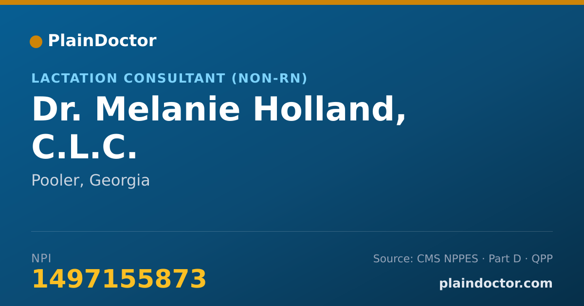Shareable card for Melanie Holland, C.L.C. - Lactation Consultant (Non-RN), Pooler, GA