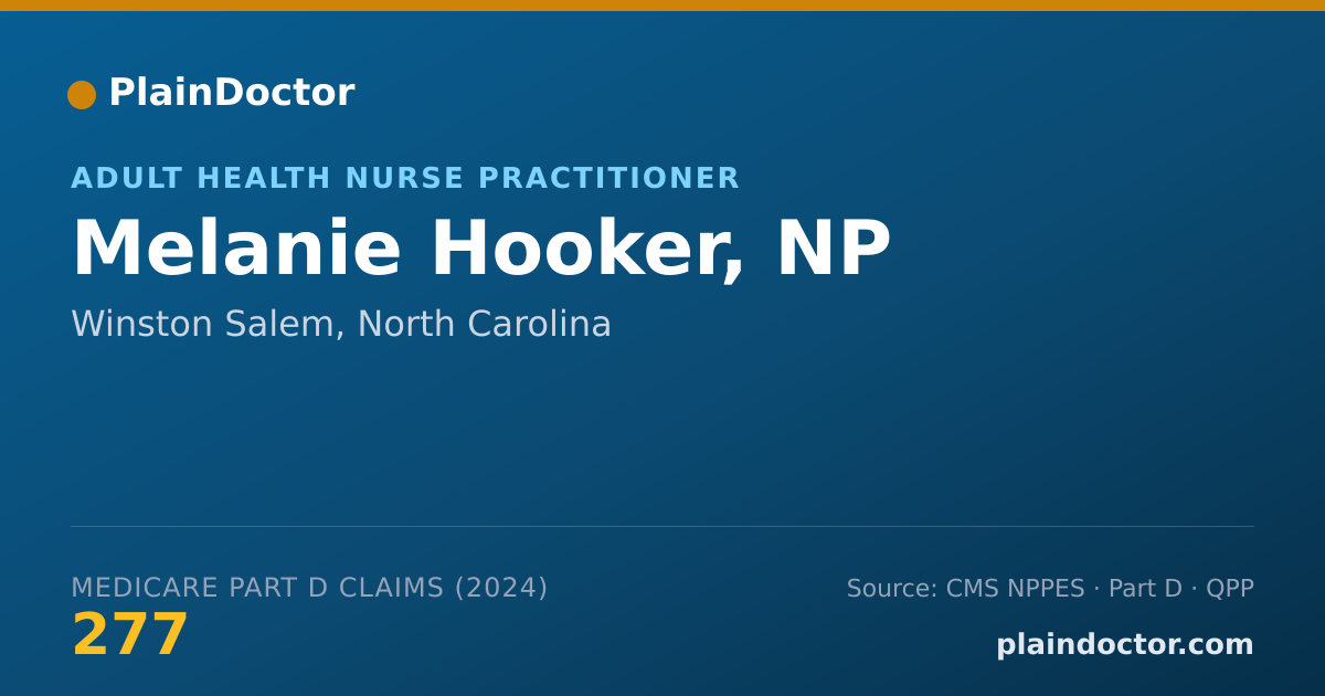 Shareable card for Melanie Hooker, NP - Adult Health Nurse Practitioner, Winston Salem, NC