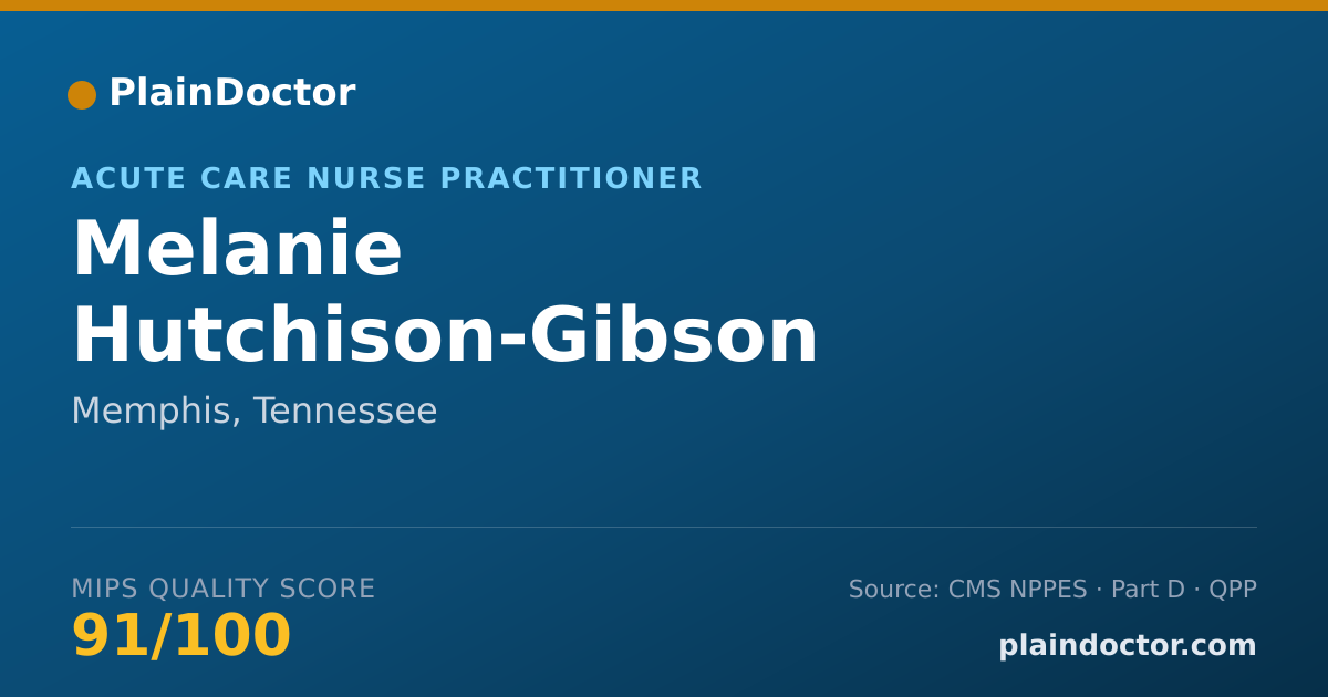 Shareable card for Melanie Hutchison-Gibson - Acute Care Nurse Practitioner, Memphis, TN