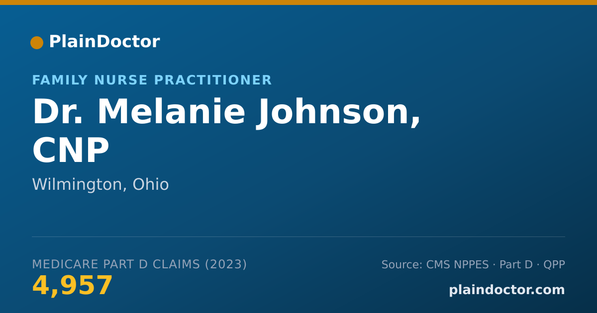 Shareable card for Melanie Johnson, CNP - Family Nurse Practitioner, Wilmington, OH