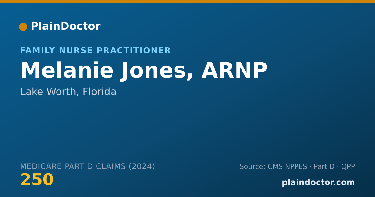 Shareable card for Melanie Jones, ARNP - Family Nurse Practitioner, Lake Worth, FL