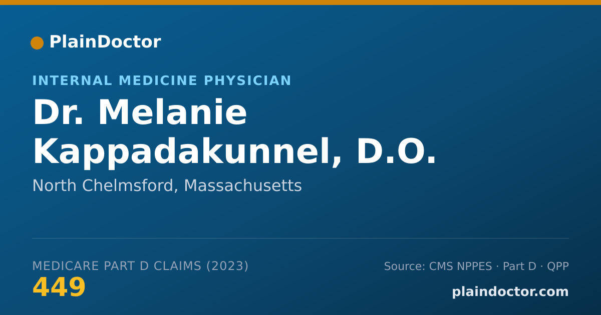 Shareable card for Melanie Kappadakunnel, D.O. - Internal Medicine Physician, North Chelmsford, MA