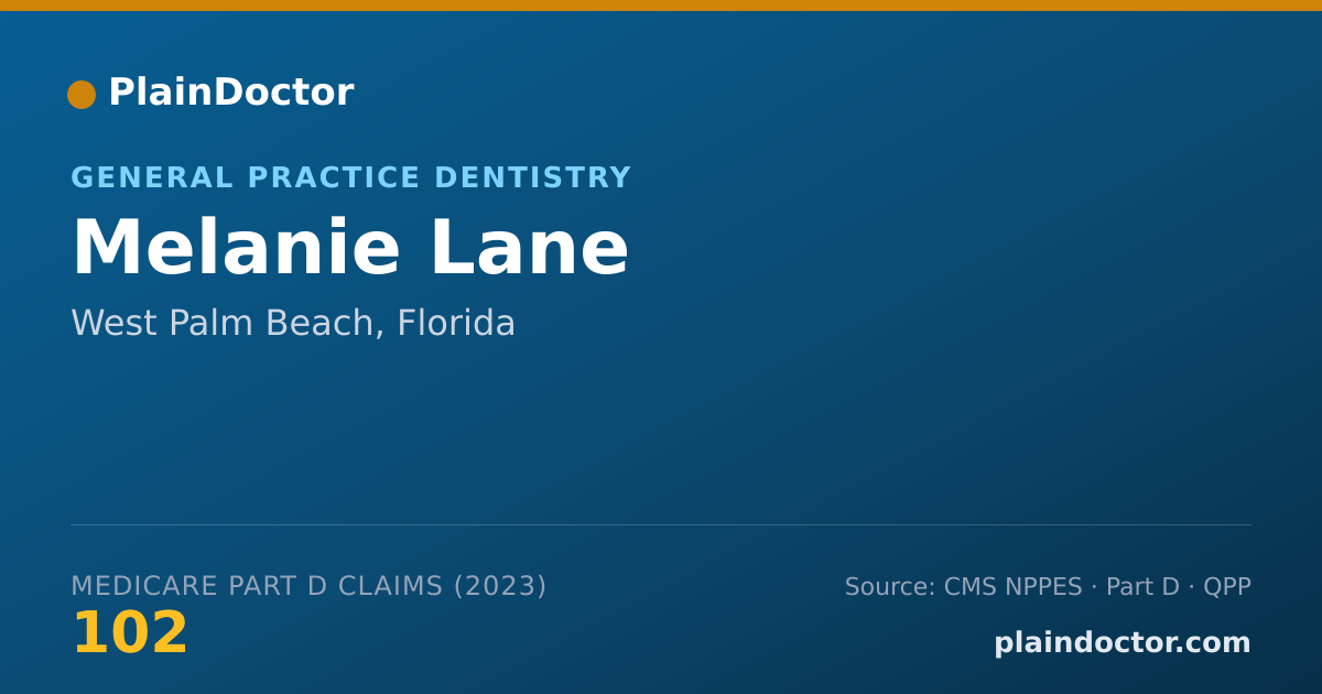 Shareable card for Melanie Lane - General Practice Dentistry, West Palm Beach, FL