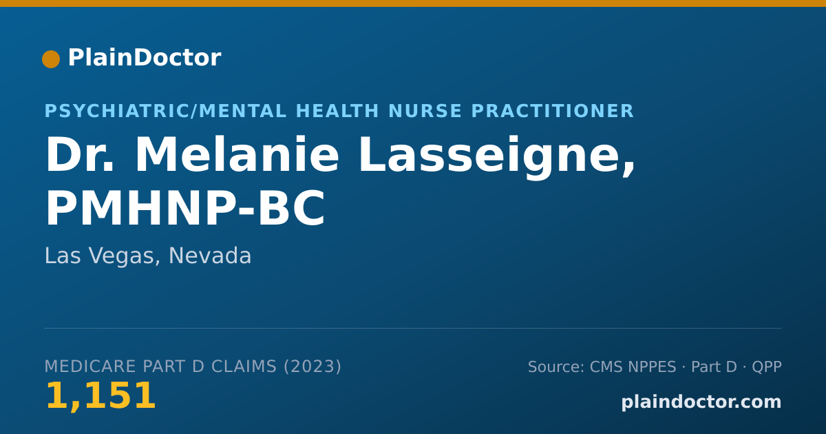 Shareable card for Melanie Lasseigne, PMHNP-BC - Psychiatric/Mental Health Nurse Practitioner, Las Vegas, NV