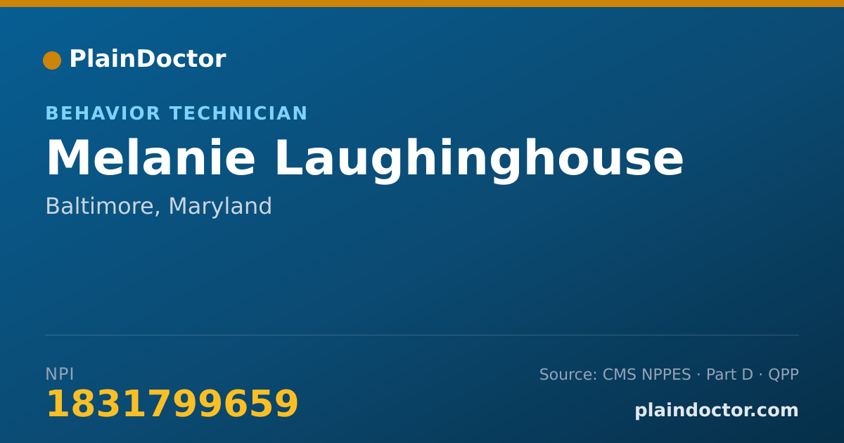 Shareable card for Melanie Laughinghouse - Behavior Technician, Baltimore, MD