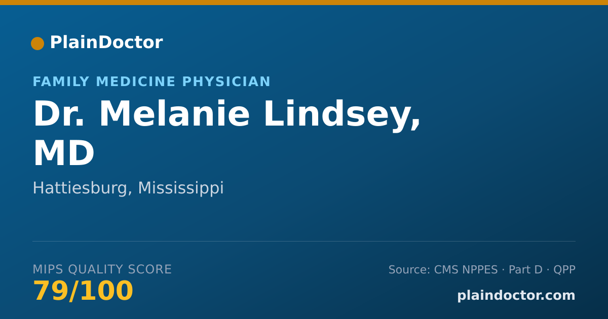 Shareable card for Melanie Lindsey, MD - Family Medicine Physician, Hattiesburg, MS