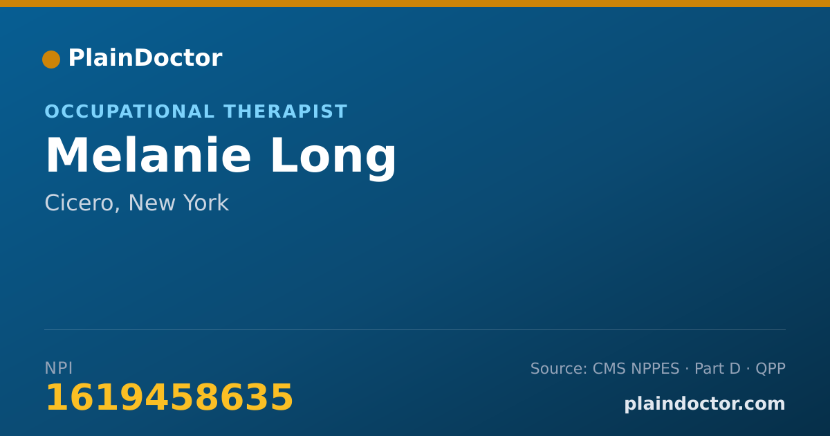Shareable card for Melanie Long - Occupational Therapist, Cicero, NY