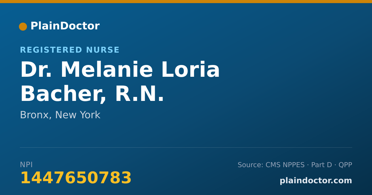 Shareable card for Melanie Loria Bacher, R.N. - Registered Nurse, Bronx, NY