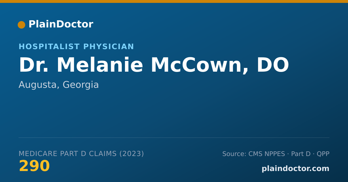 Shareable card for Melanie McCown, DO - Hospitalist Physician, Augusta, GA