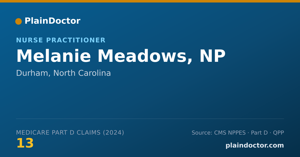 Shareable card for Melanie Meadows, NP - Nurse Practitioner, Durham, NC