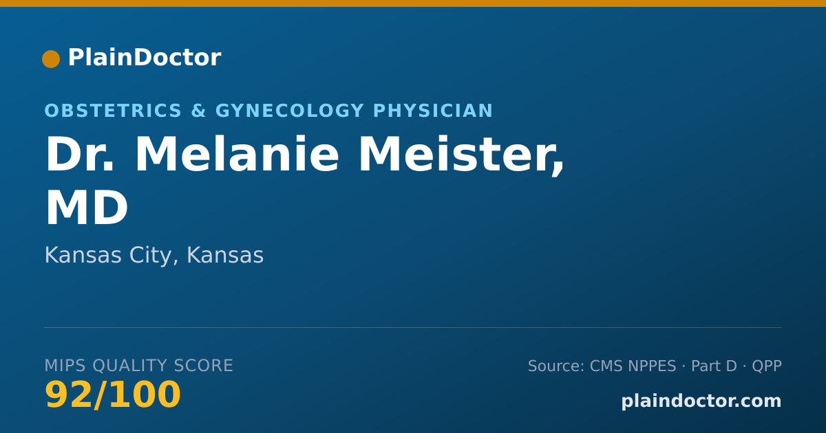 Shareable card for Melanie Meister, MD - Obstetrics & Gynecology Physician, Kansas City, KS