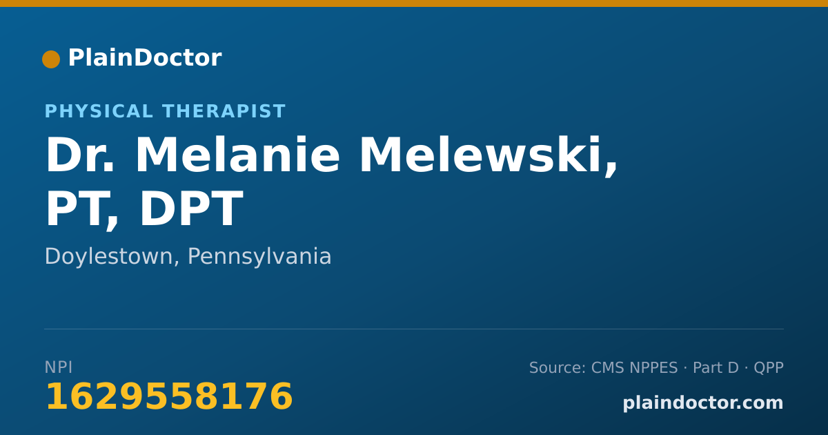 Shareable card for Melanie Melewski, PT, DPT - Physical Therapist, Doylestown, PA