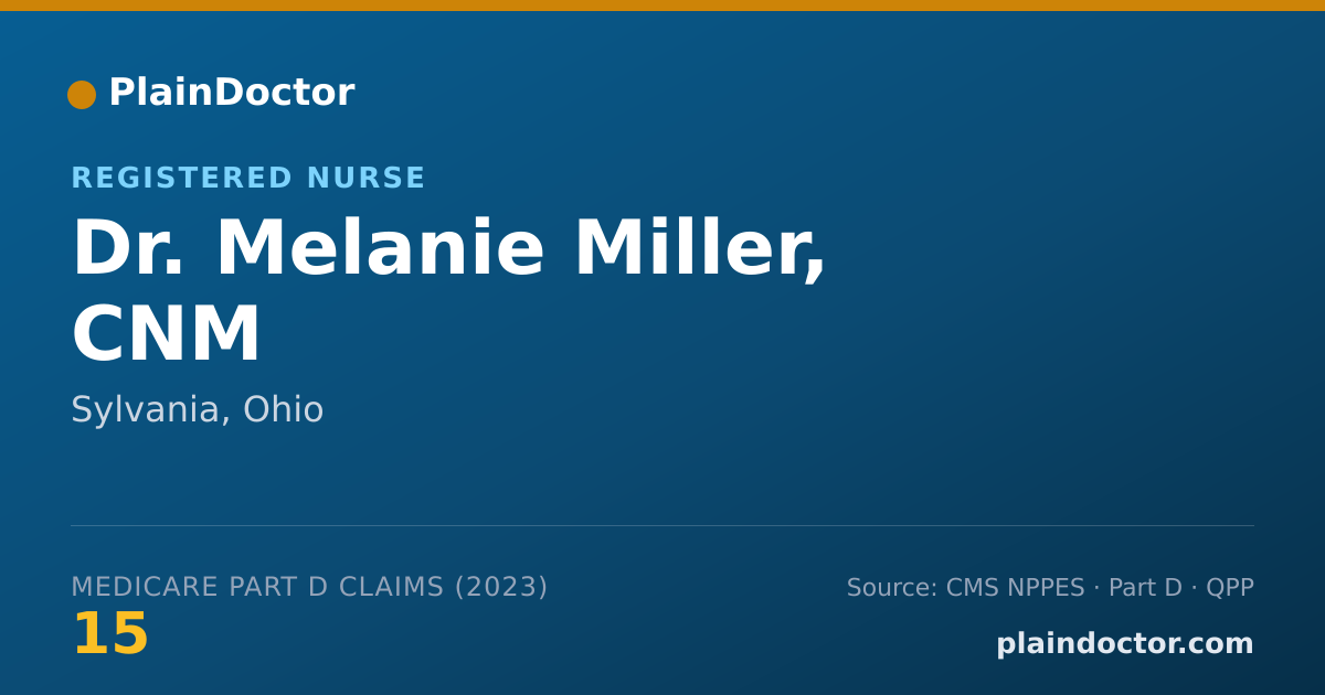 Shareable card for Melanie Miller, CNM - Registered Nurse, Sylvania, OH