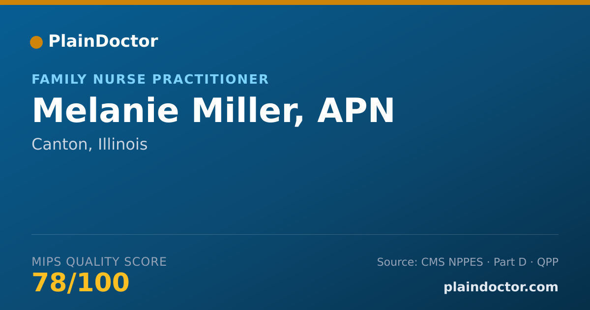 Shareable card for Melanie Miller, APN - Family Nurse Practitioner, Canton, IL