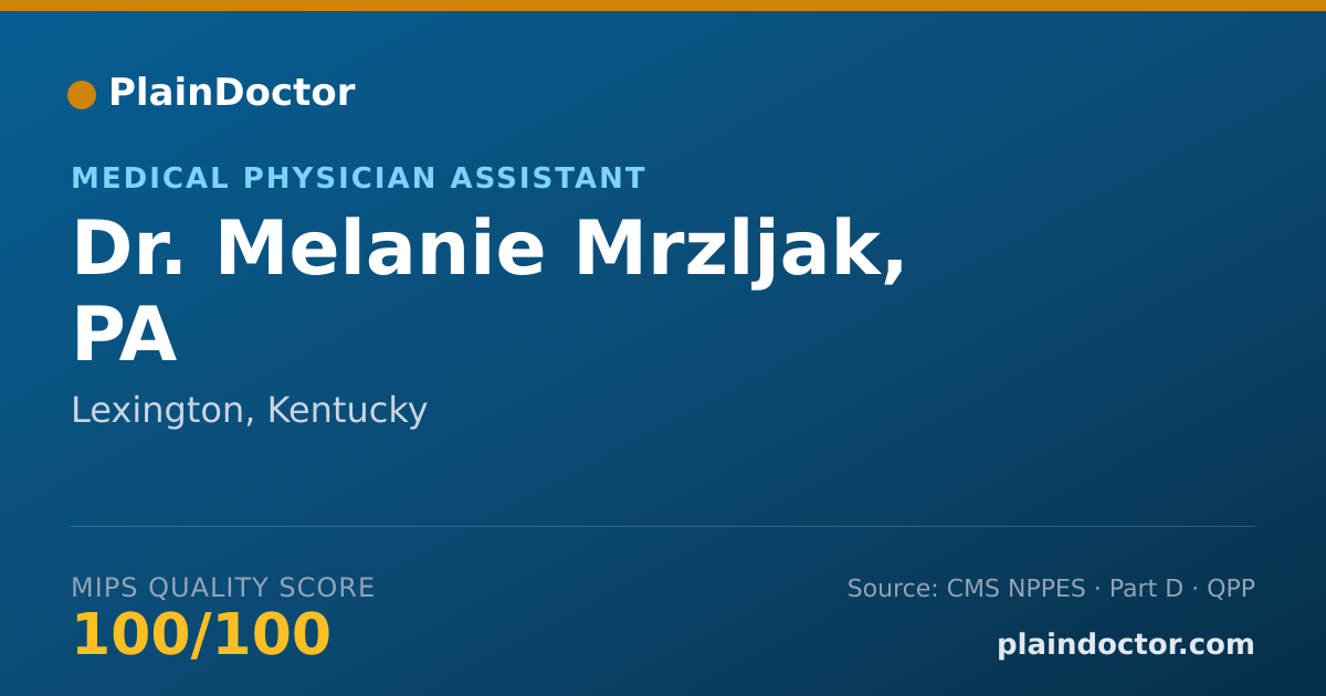 Shareable card for Melanie Mrzljak, PA - Medical Physician Assistant, Lexington, KY