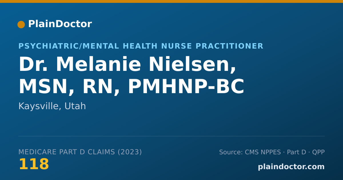 Shareable card for Melanie Nielsen, MSN, RN, PMHNP-BC - Psychiatric/Mental Health Nurse Practitioner, Kaysville, UT