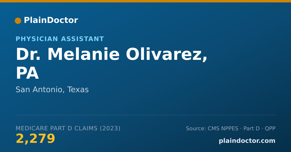 Shareable card for Melanie Olivarez, PA - Physician Assistant, San Antonio, TX