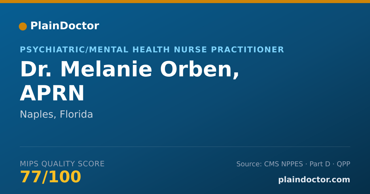 Shareable card for Melanie Orben, APRN - Psychiatric/Mental Health Nurse Practitioner, Naples, FL