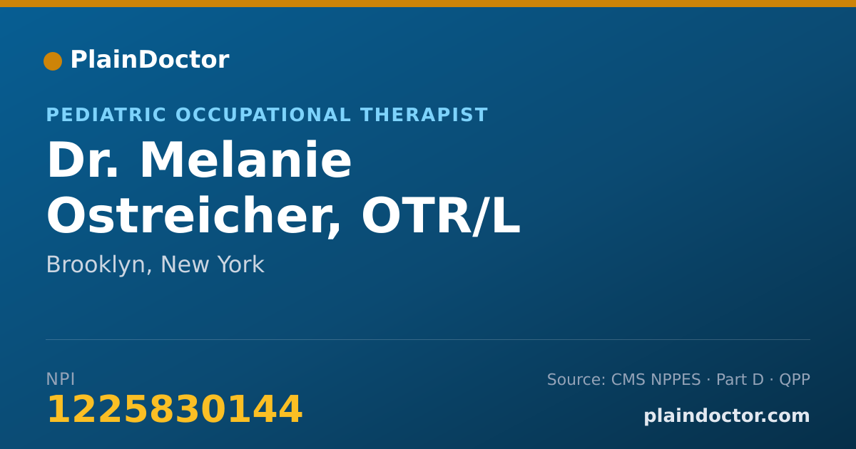 Shareable card for Melanie Ostreicher, OTR/L - Pediatric Occupational Therapist, Brooklyn, NY