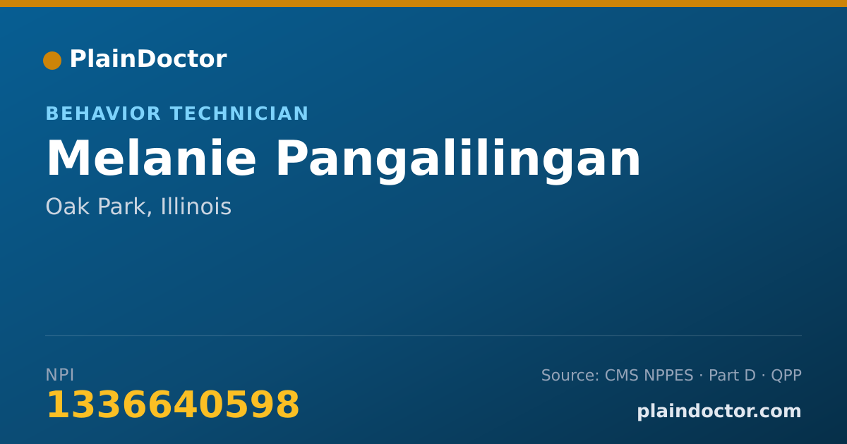 Shareable card for Melanie Pangalilingan - Behavior Technician, Oak Park, IL