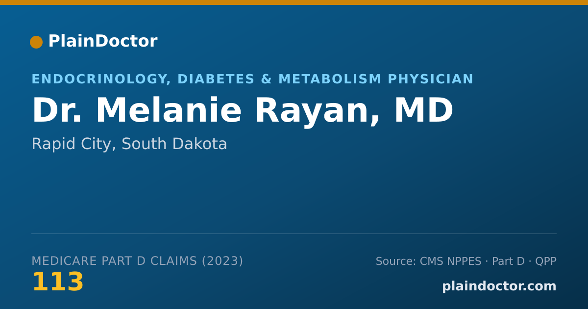 Shareable card for Melanie Rayan, MD - Endocrinology, Diabetes & Metabolism Physician, Rapid City, SD