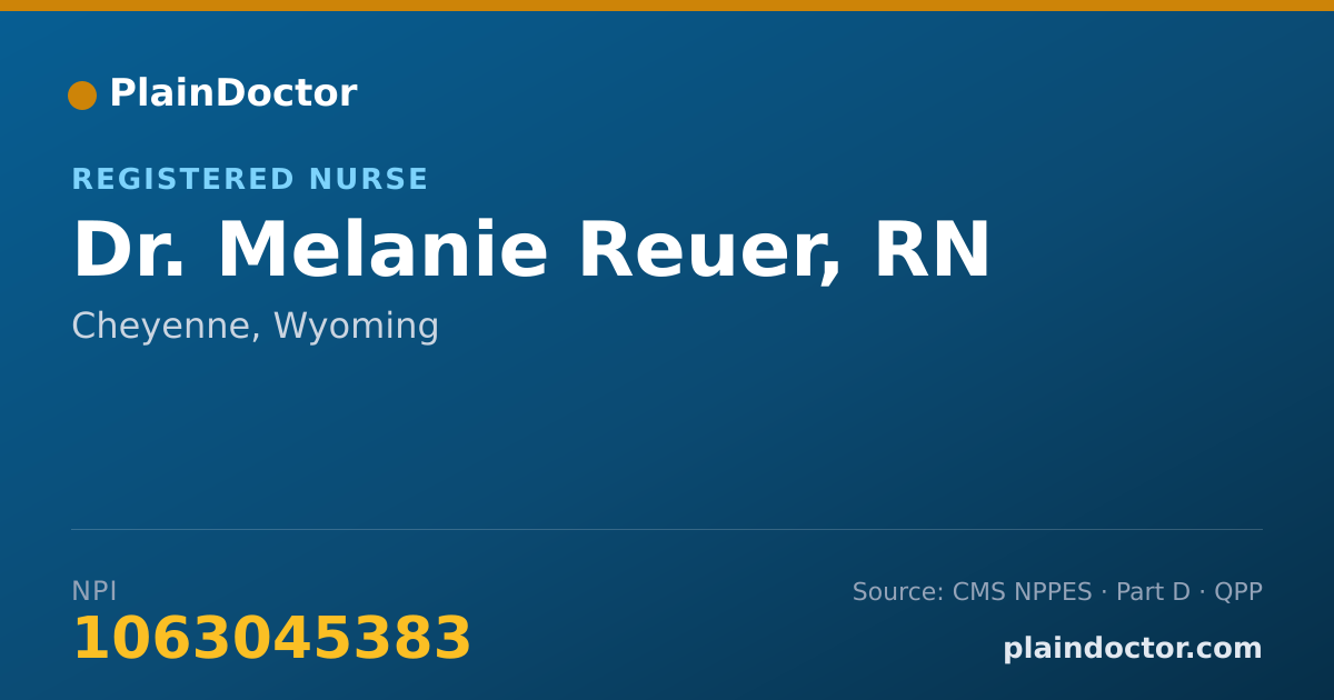 Shareable card for Melanie Reuer, RN - Registered Nurse, Cheyenne, WY