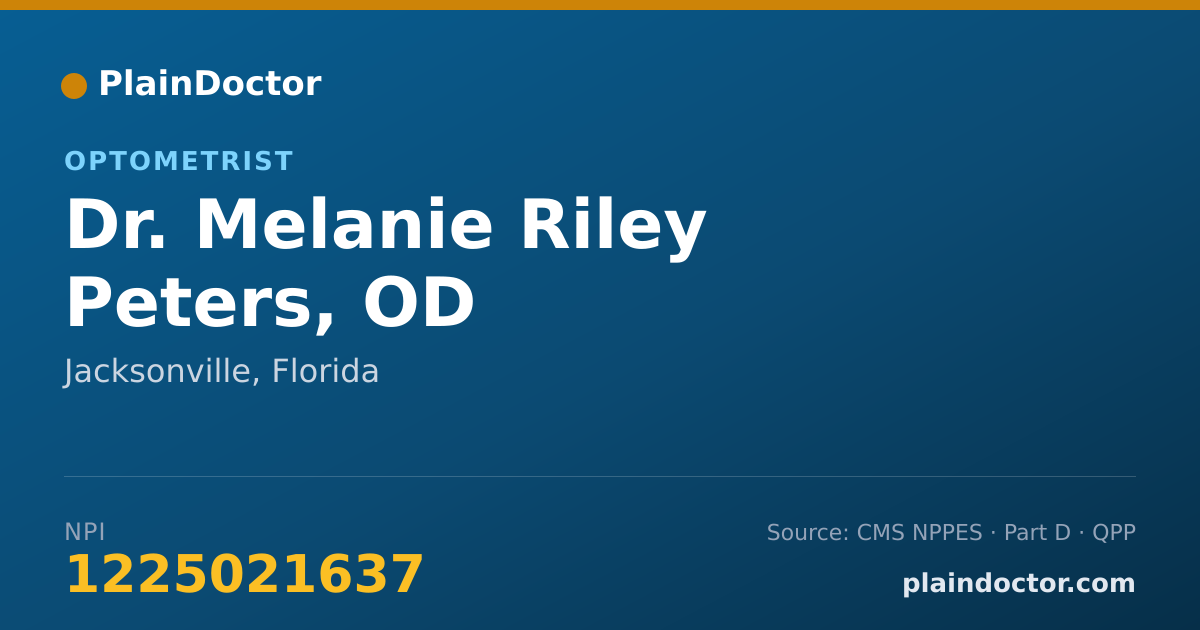 Shareable card for Melanie Riley Peters, OD - Optometrist, Jacksonville, FL