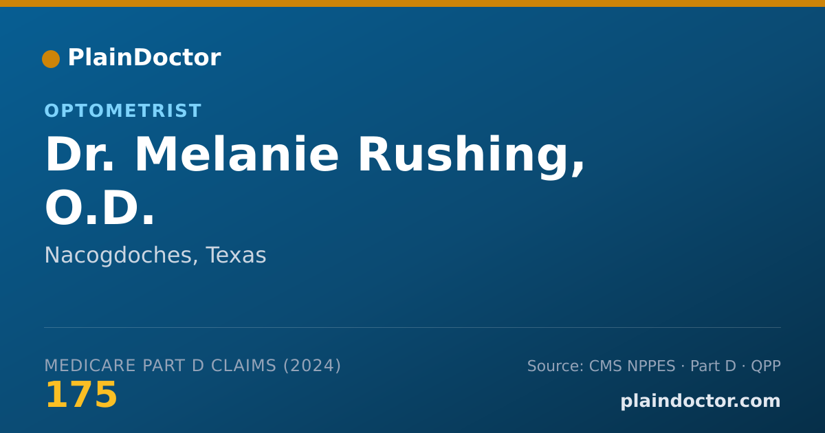 Shareable card for Melanie Rushing, O.D. - Optometrist, Nacogdoches, TX