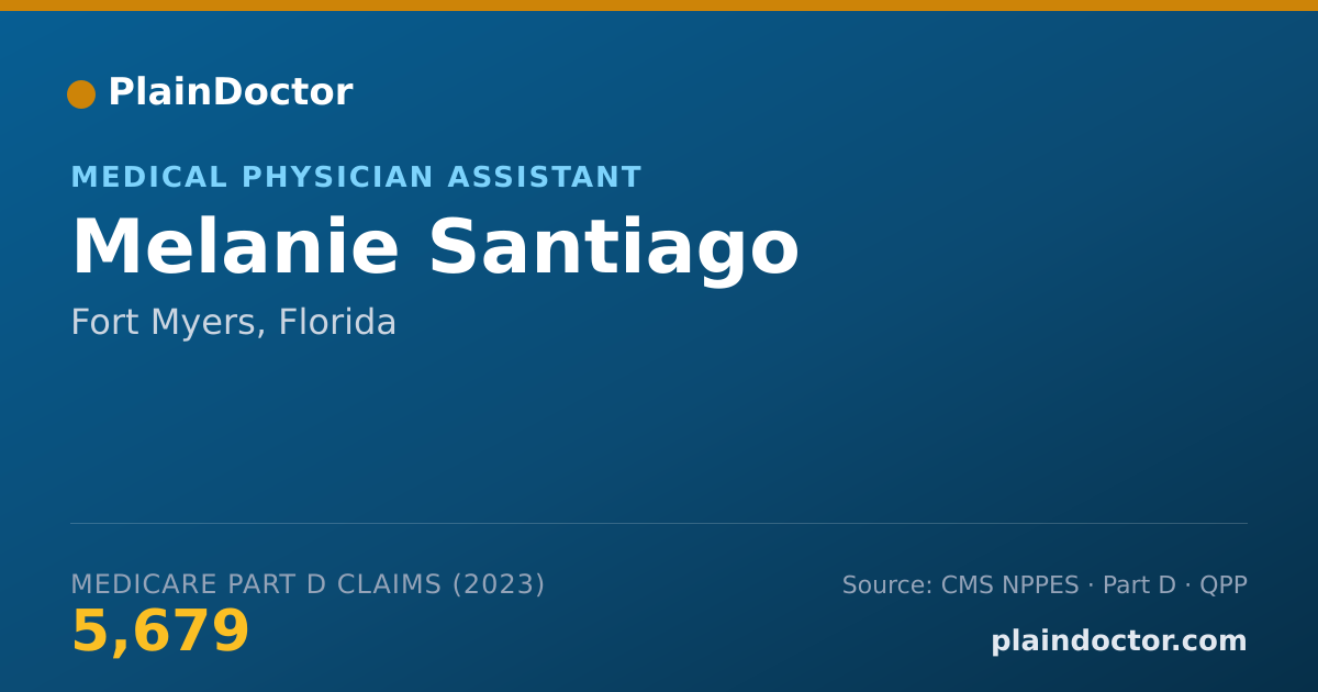 Shareable card for Melanie Santiago - Medical Physician Assistant, Fort Myers, FL