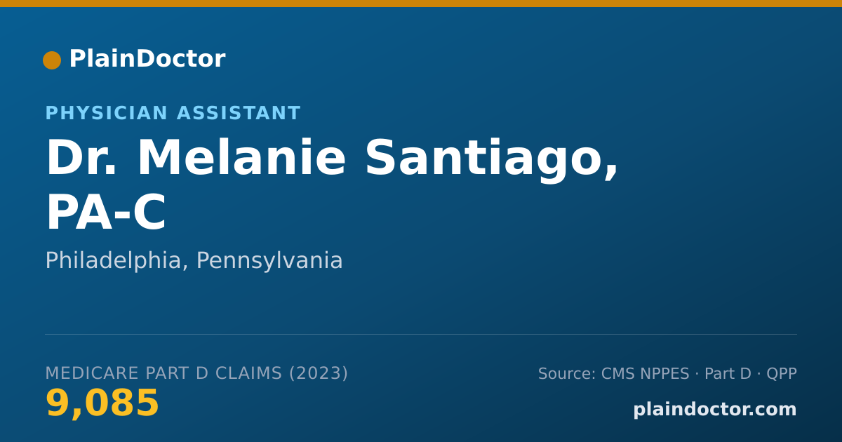 Shareable card for Melanie Santiago, PA-C - Physician Assistant, Philadelphia, PA