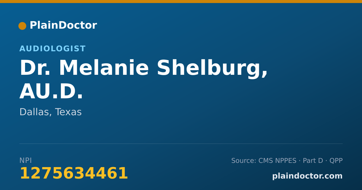 Shareable card for Melanie Shelburg, AU.D. - Audiologist, Dallas, TX