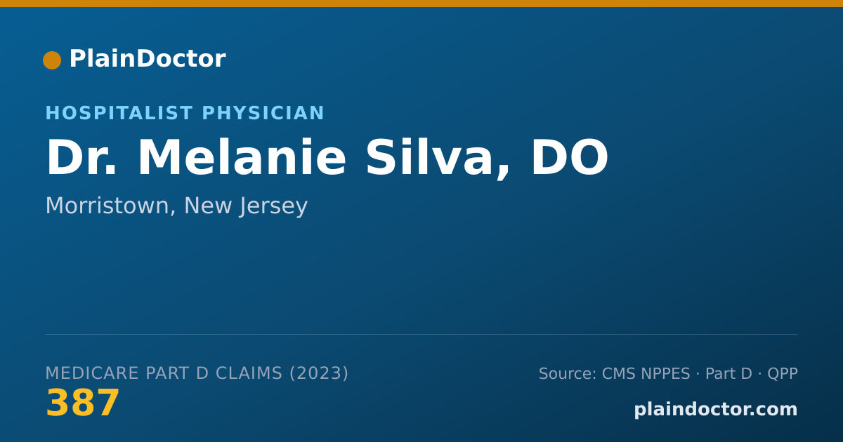 Shareable card for Melanie Silva, DO - Hospitalist Physician, Morristown, NJ