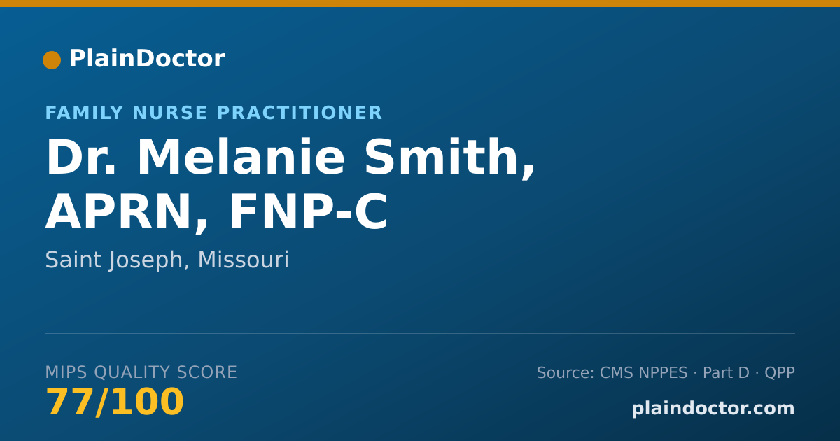 Shareable card for Melanie Smith, APRN, FNP-C - Family Nurse Practitioner, Saint Joseph, MO