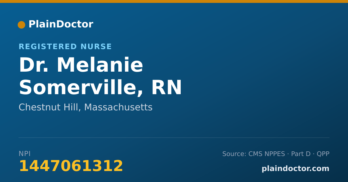 Shareable card for Melanie Somerville, RN - Registered Nurse, Chestnut Hill, MA