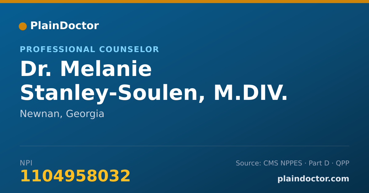 Shareable card for Melanie Stanley-Soulen, M.DIV. - Professional Counselor, Newnan, GA