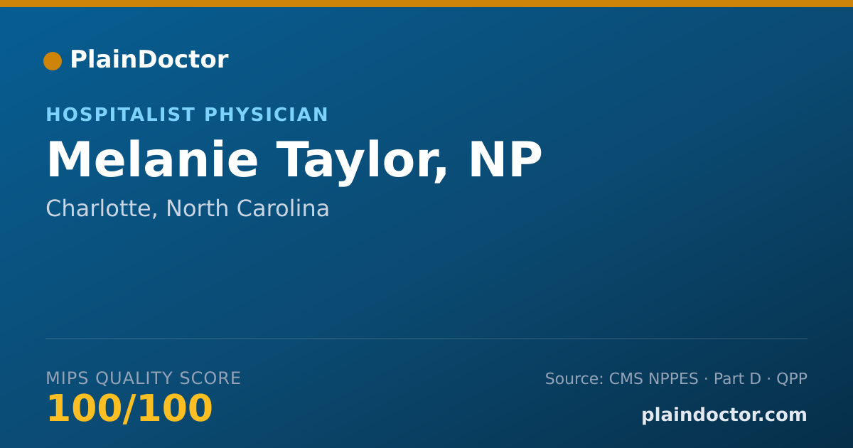 Shareable card for Melanie Taylor, NP - Nurse Practitioner, Charlotte, NC