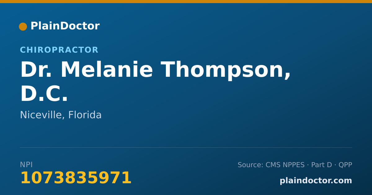 Shareable card for Melanie Thompson, D.C. - Chiropractor, Niceville, FL