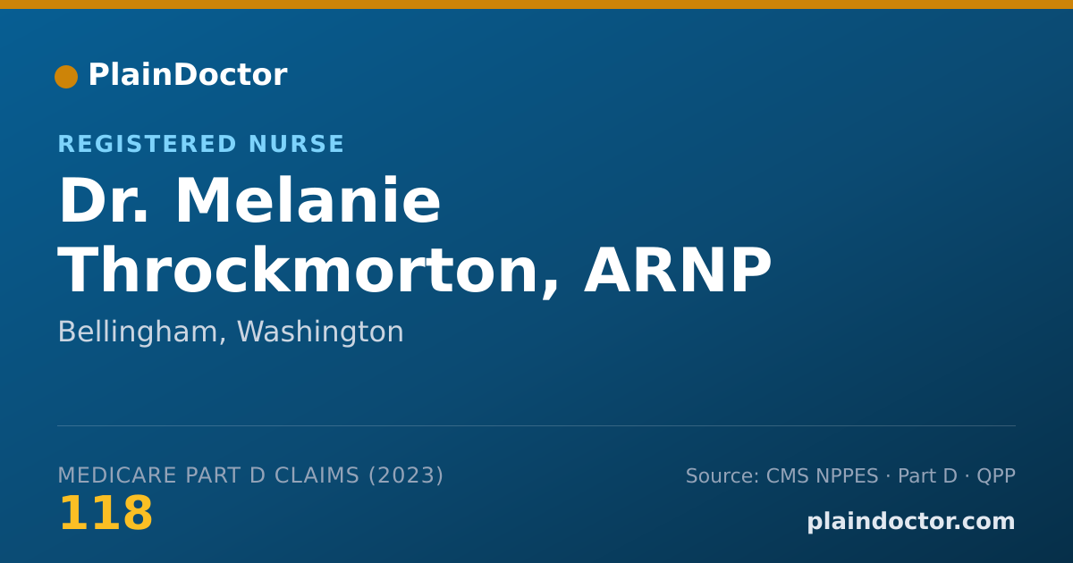 Shareable card for Melanie Throckmorton, ARNP - Registered Nurse, Bellingham, WA