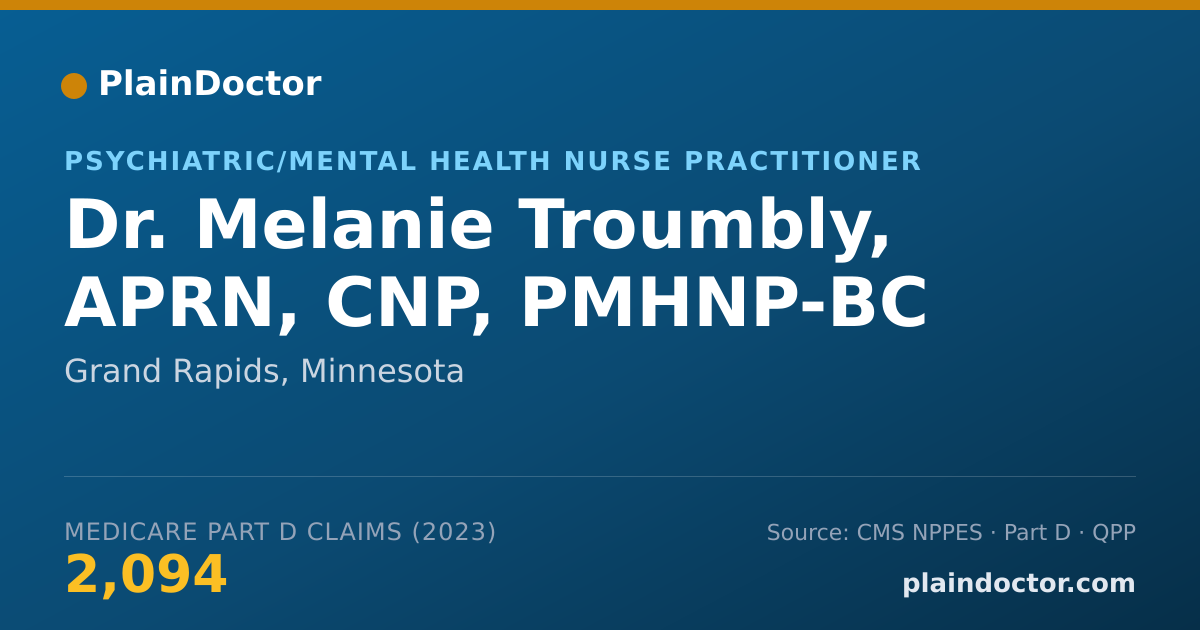 Shareable card for Melanie Troumbly, APRN, CNP, PMHNP-BC - Psychiatric/Mental Health Nurse Practitioner, Grand Rapids, MN