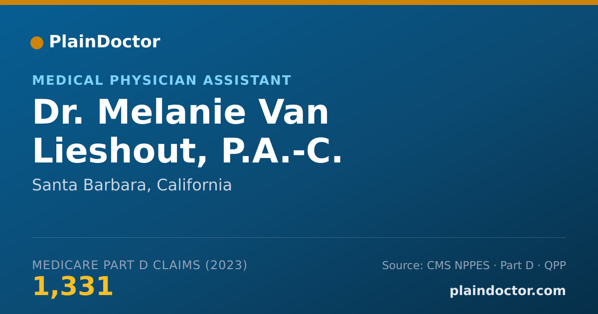 Shareable card for Melanie Van Lieshout, P.A.-C. - Medical Physician Assistant, Santa Barbara, CA