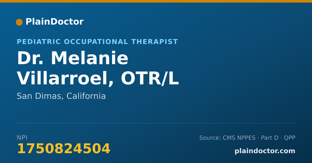 Shareable card for Melanie Villarroel, OTR/L - Pediatric Occupational Therapist, San Dimas, CA