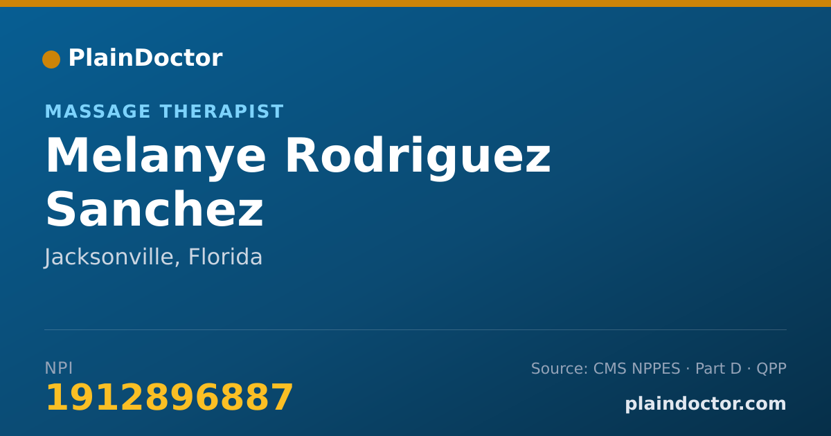 Shareable card for Melanye Rodriguez Sanchez - Massage Therapist, Jacksonville, FL