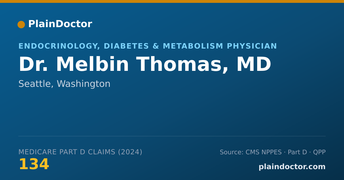 Shareable card for Melbin Thomas, MD - Endocrinology, Diabetes & Metabolism Physician, Seattle, WA